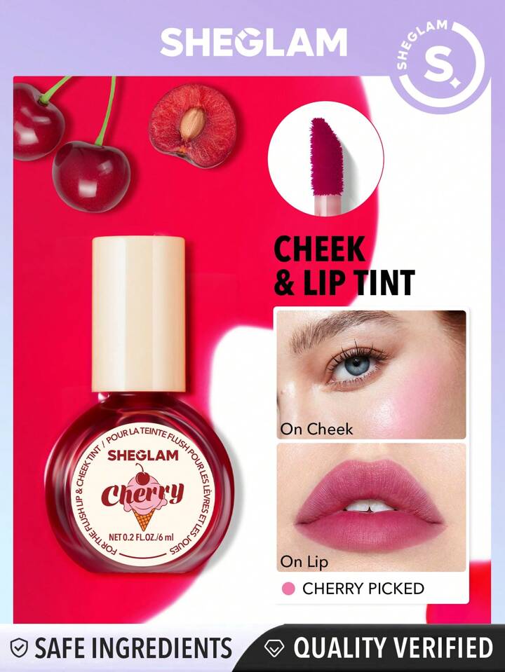 SHEGLAM For the Flush Lip & Chee tint Cherry Picked