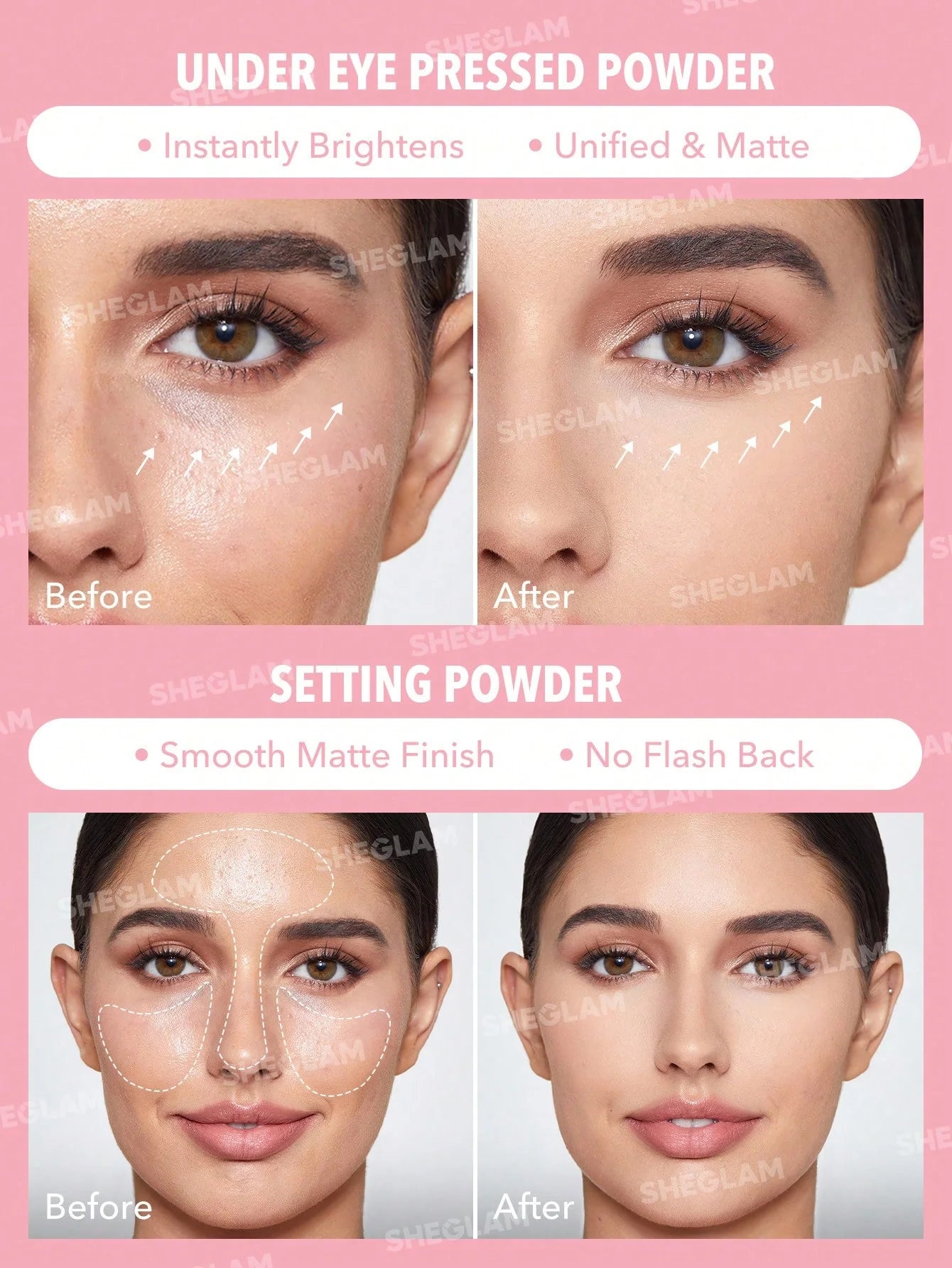 SHEGLAM Insta-Ready Face & Under Eye Setting Powder Duo BUBBLEGUM