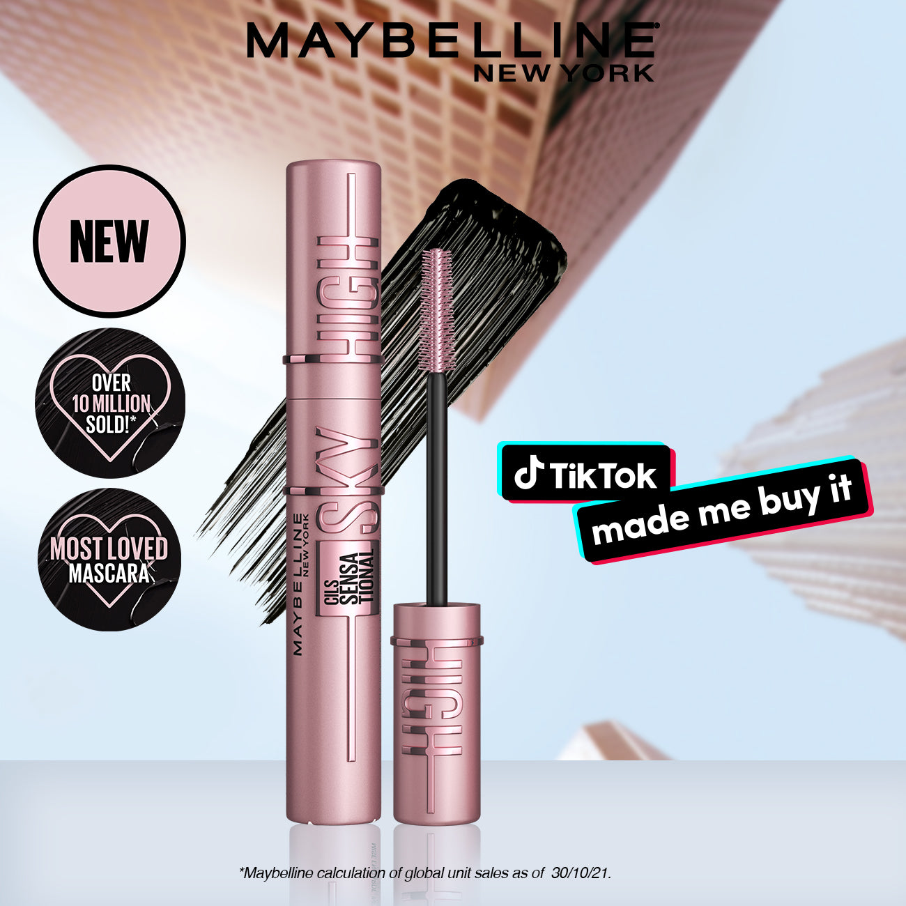 Maybelline New York Lash Sensational Sky High Mascara - Volumizing & Lengthening Black