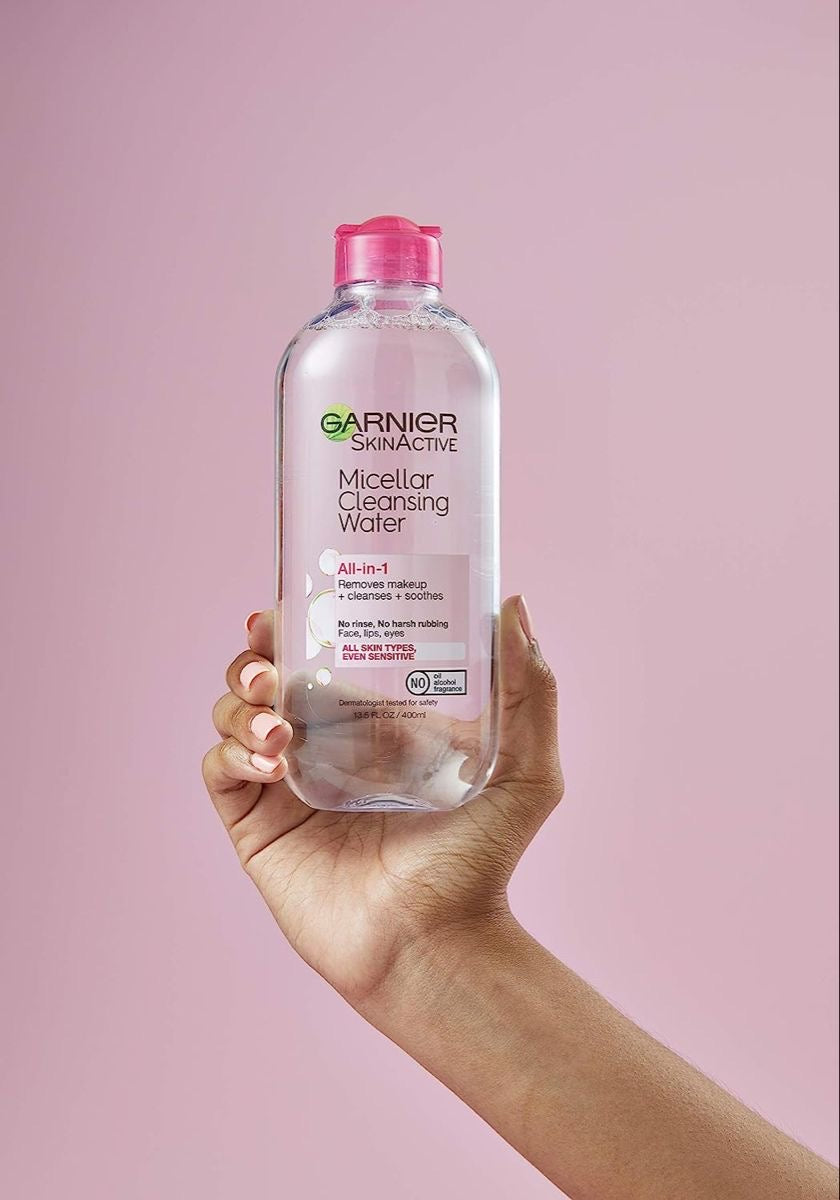 Garnier Micellar Water Facial Cleanser and Makeup Remover Pink for sensitive skin (3 sizes)