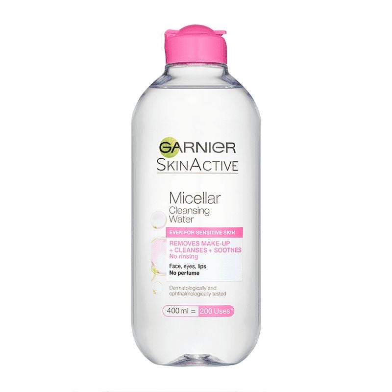 Garnier Micellar Water Facial Cleanser and Makeup Remover Pink for sensitive skin (3 sizes)